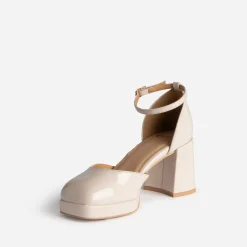 Babies beige verni à bout carré