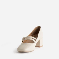 Babies écru brides fines à talon