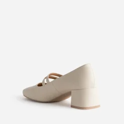 Babies écru brides fines à talon