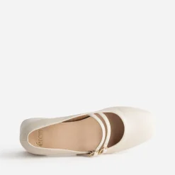 Babies écru brides fines à talon