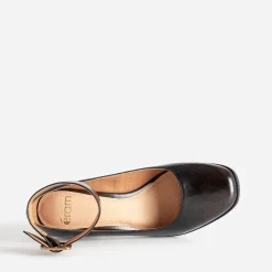 Babies marron foncé à talon