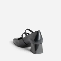 Babies noir cuir à fines brides