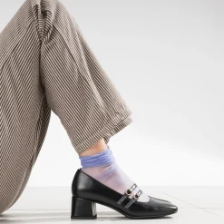 Babies noir double bride à talon