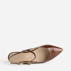 Babies slingback cognac cuir bout pointu