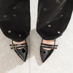 Babies slingback TEXTO noire vernie