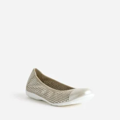 Ballerine CAPRICE dorée élastiquée en cuir perforé