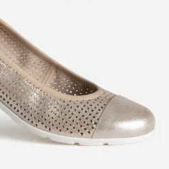 Ballerine CAPRICE dorée élastiquée cuir ajouré