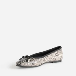 Ballerine noire imprimé effet python