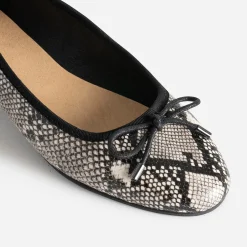 Ballerine noire imprimé effet python