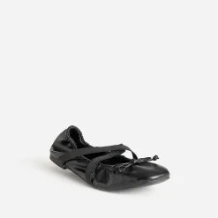 Ballerine noire élastiquée brides croisées