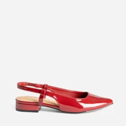 Ballerine slingback rouge vernie