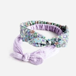 Bandeaux parme et imprimé fleurs
