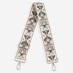 Bandoulière amovible grise à motif baroque