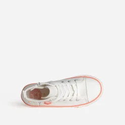 Basket BUGGY blanche toile broderie fleurs