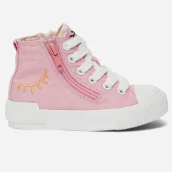 Basket BUGGY rose en toile à motifs yeux