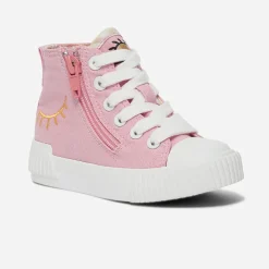 Basket BUGGY rose en toile à motifs yeux