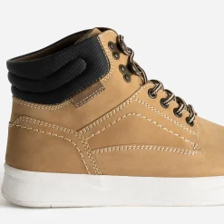 Basket camel en cuir nubuck