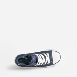 Basket CHIPIE en jean brut pailleté avec patchs