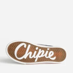 Basket CHIPIE en jean brut pailleté avec patchs