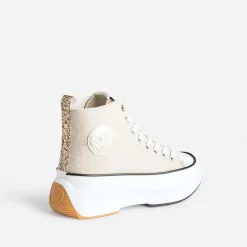 Basket KAPORAL beige doré à plateforme