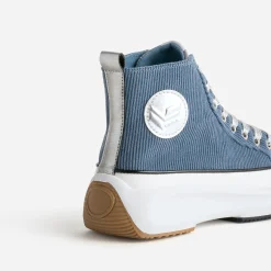 Basket KAPORAL bleue velours côtelé à plateforme