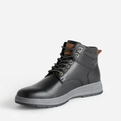 Basket noir et textile chiné