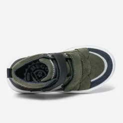 Baskets BUGGY kaki à double scratchs