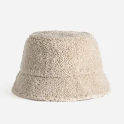 Bob réversible beige clair velours côtelé fourré