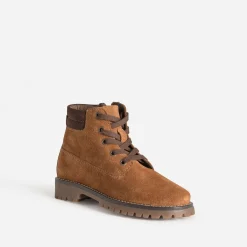 Boots à lacet BUGGY cognac cuir velours