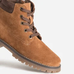 Boots à lacet BUGGY cognac cuir velours