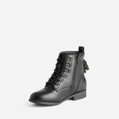 Boots à lacet BUGGY noir avec nœud-pois