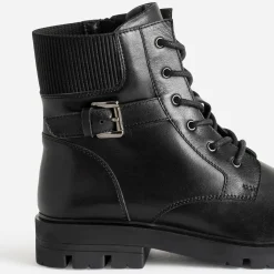 Boots à lacet BUGGY noir en cuir