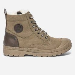 Boots à lacet BUGGY taupe suédé et fourré