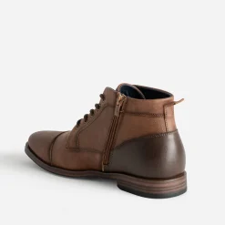 Boots à lacet camel bout droit