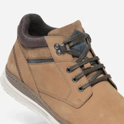 Boots à lacet camel en cuir nubuck