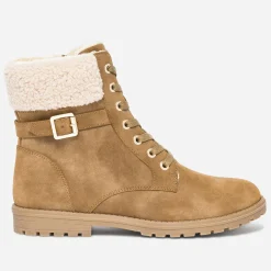 Boots à lacet camel fourré