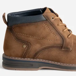 Boots à lacet camel suédé enmbossé