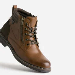 Boots à lacet cognac