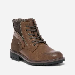 Boots à lacet cognac avec zip