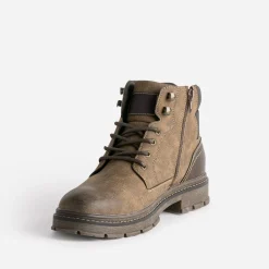 Boots à lacet marron à semelle crantée