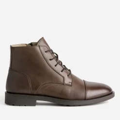 Boots à lacet marron cuir