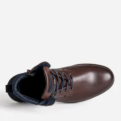 Boots à lacet marron foncé cuir