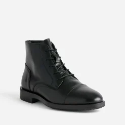 Boots à lacet noir cuir