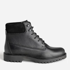 Boots à lacet noir cuir fourré