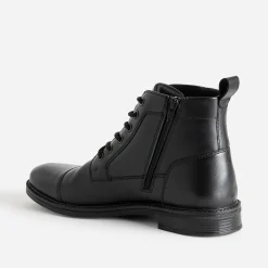Boots à lacet noir en cuir
