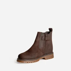 Boots BUGGY marron en cuir velours