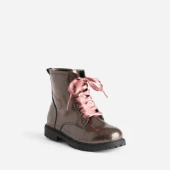 Boots BUGGY rose pailleté à lacet-ruban