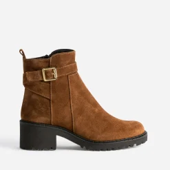 Boots éco-conçu camel à semelle crantée