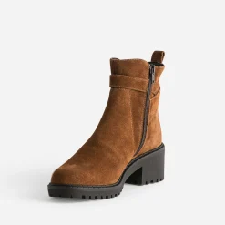 Boots éco-conçu camel à semelle crantée