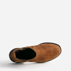 Boots éco-conçu camel à semelle crantée